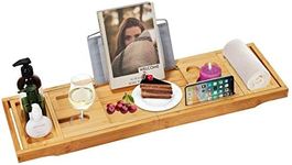 Olebes Bamboo Bathtub Caddy Tray, E