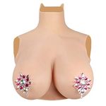 MUSIC POET Realistic Silicone Breast Forms Fake Boobs Crossdresser Trandsgender Drag Queen (Natural skin-02, H Cup Liquid silica filler)