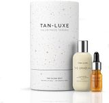 Tan-Luxe The Glow Edit Limited Edition Gift Set | Containing Travel Sized The Gradual Self-Tan Lotion, 100ml & The Face Mini Self-Tanning Drops in Shade Light/Medium, 10ml