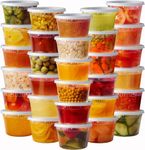 [16 oz. - 48 Sets] Deli Food Storage Containers with Airtight Lids