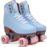 APOLLO Roller Skates Women - Retro Skates for Women and Girls - Size Adjustable Womens Quad Skates with High Heel - Rollerskates Adult Women - Disco Quads - Nightfever Blue