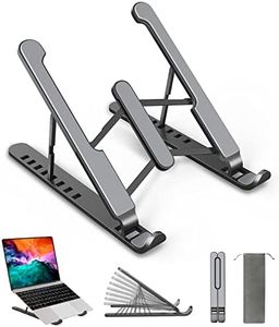 AOVUYCK-Store Laptop Stand, 8-Levels Adjustable Ventilated Portable Riser, Foldable Portable Plastic Laptop Stand, Anti-Slip Silicone Compatible with MacBook,iPad Dell More 10-15.6"