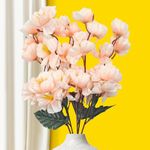 Kraft Seeds by 10CLUB Artificial Cherry Blossoms | Light Peach Cherry Blossoms | 5 Stems | (Vase not Included)