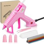 Vastar Pink Glue Gun, 60W Hot Glue Guns with 30Pcs Glue Sticks(7mmx130mm), On/Off Switch, Glue Gun for Crafting for DIY, Arts, Craft, Home Repairs, Fabric, Wood, Card