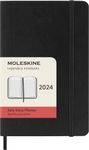 Moleskine Daily Agenda 12 Months 2024, Agenda 2024, Size Pocket 9x14, Soft Cover and Elastic Closure, Colour Black