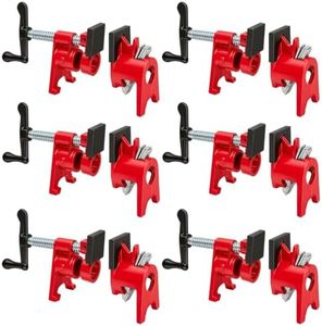 HAOBOOT 3/4'' Pipe Clamps for Woodworking with Protective Pads (6, Red)