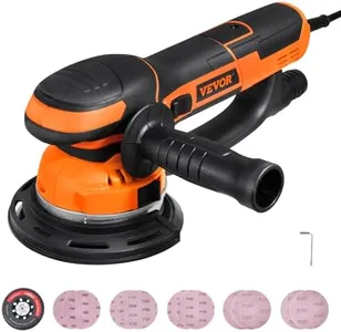 VEVOR Random Orbital Sander, 6-Inch DA & GA Dual Action Orbital Sander, 850W 7400PRM 6 Variable Speed Electric Palm Sander with 10PCS Sandpapers, Dust Connector for Woodworking Detailing Sanding
