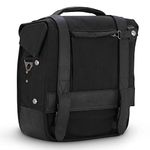 BURLY Brand Voyager Single Saddlebag - Removable Design Converts Into A Messenger Bag - One Bag, Universal For Harley Davidson, Indian and Most Motorcycles - Black (B15-1000B)