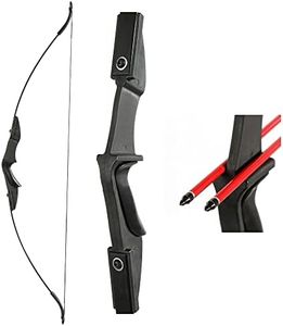TOPARCHERY 57" Recurve Bow for Beginners Takedown Bow with Dual Arrow Rest, Left and Right Handed, Target Shooting Archery Hunting Aiming Practice (40lbs)