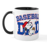 CafePress Snoopy Baseball Dad Mug 11 oz (325 ml) Ceramic Coffee Mug