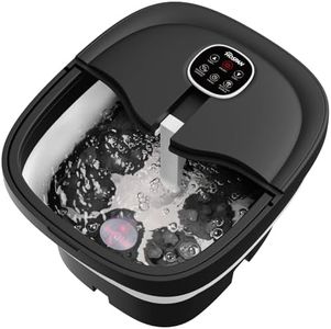 HOSPAN Collapsible Foot Spa Electric Rotary Massage, Foot Bath with Heat, Bubble, Remote, and 24 Motorized Shiatsu Massage Balls. Pedicure Foot Spa for Feet Stress Relief - FS02A