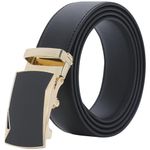 Labnoft Men's Pu Leather Auto Lock Belt (Black, BELT-028-GL-Black)