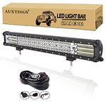 AUXTINGS 23 inch 570W LED Light Bar 4 Row Spot Flood Combo Beam Off Road Lights Work Light with Wiring Harness for Vehicle Trucks SUV ATV UTV Boat Lights, 12V 24V Waterproof