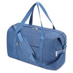 for Airlines Large Cabin Bag 56x45x25 Foldable Travel Duffel Bag Holdall Tote Carry on Luggage with Wet Pocket Overnight for Women and Men 40L (Navy Blue)