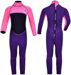 REALON Kids Wetsuit for Toddler Girls Boys and Youth,3mm Neoprene Swimsuits Children Wet Suits 2mm Shorty/Full Long Sleeve Back Zip in Cold Water Warmth for Swimming Diving Jet Skiing Surfing