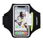 Cell Phone Running Armband with Earbuds Zipper Pocket Phone Arm Band Running Holder for iPhone 15 Pro Max/14/13/12 11 Pro Max/XR/XS/8 Plus,Galaxy S20 S10,Sweatproof Armband Case with Card/Key Bag