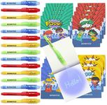 BONNYCO Invisible Ink Pen, Notebook Pack 16 Superhero Party Favors | Super Hero Party Favors for Kids Goodie Bags Stuffers Pinata Stuffers Classroom Prizes Return Gifts for Kids Birthday Student Gifts