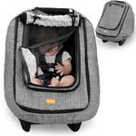 Waterproof Baby Car Seat Cover，Cold Weather Carseat Cover for Babies,Infant Car Seat Cover Canopy for Boy Girls,Windproof Car Seat Canopy for Boys & Girls, Keeps Babies Warm and Cozy(Grey)