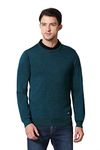 Van Heusen Athleisure Men Sweater - 100% Merino Wool - Crew Neck, Full Sleeve, Ultra Soft_72001_Teal_S