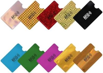 Lot de 10 Pièces pochettes de protection RFID colorées pour cartes de crédit,nsemble Anti Piratage Etui de Crédit Sécurisé sans Contact Blocage porte-cartes Anti Vol，Applicable carte d'identité, carte