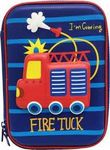 Prezzie Villa 3D Large Capacity Hardtop Case Pouch Organizer for Kids (Fire Truck)