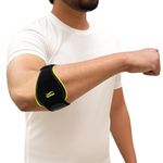 TYNOR Tennis/Golfer's Elbow Support Pro, for Pain Relief & Stability During Sports, Gym, Workout (Black & Green, Universal, 1 Unit)