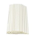 Haobase 50Pcs Paper Drinking Straws, Biodegradable Paper Straws for Drinking Cocktail, Coffee, Cold Drinks (White)