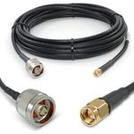 Proxicast 25 ft SMA Male to N Male Premium 240 Series Low-Loss Coax Cable (50 Ohm) for 4G LTE, 5G Modems/Routers, Ham, ADS-B, GPS, RF Radio to Antenna or Surge Arrester Use (Not for TV or WiFi)