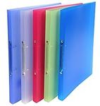 Exacompta - Ref. 54169E - 1 Chromaline translucent flexible PP binder - 2 round rings, diameter 15 mm - Spine 20 mm - External dimensions: 32 x 25 cm - A4 file format - 5 random colors (1 Item)