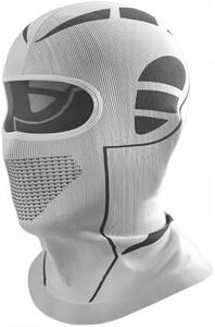 Mech-Style Ski & Motorcycle Mask-Windproof Balaclava, Full Face with Vent Holes, Helmet-Friendly, Unisex for Skiing & Riding White/Gray