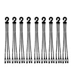 Plastic Hanging Basket Hooks | Pack of 12 | Flower Pot Hangers for Balcony Outdoor and Indoor | Replacement Plant Pot Hanger | Black