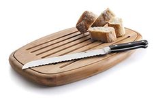 Lacor Oval Bread Cutting Board Bambu 40X27X3Cm, Wood, Beige, 27 x 40 x 3 cm