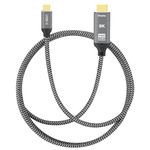 PAKLIMCN USB C to HDMI 2.1 8K Cable [8K@30Hz, 4K@144Hz] 6.6FT Aluminum Type-C to HDMI Braided Cord - Thunderbolt 4/3 Compatible - Future 8K UHD Visual Feast - Support 48Gbps/HDCP2.3/HDR