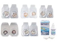 Optify Combo Pack Monthly Color Contact Lens (Zero Power, Hazel-Honey-Gold-Brown-Honey, Pack of 5)