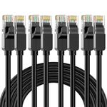 JARNHNG Cat 6 Ethernet Cable 6 ft, Indoor/Outdoor High Speed 10Gbps Internet Cable, Black RJ45 LAN Patch Cables, Ethernet Cord Suitable for Games, Computers, Televisions, Routers, Printers (8Pack)