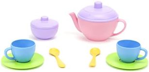 Green Toys Tea for Two - 10 Piece Pretend Play, Motor Skills, Language & Communication Kids Role Play Toy. No BPA, phthalates, PVC. Dishwasher Safe, Recycled Plastic, Made in USA.