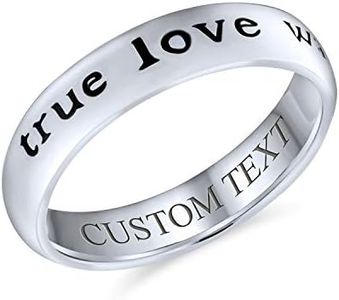 Mantra Sentimental Words True Love Waits Purity Promise Ring Band For Teen Argent Sterling Custom Engraved