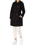 LONDON FOG Women's Double Breasted Trenchcoat, Black, Medium