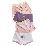 DEWENDIAN Girls Boxers Underwear,4 Pack Soft Cotton Boxer Shorts 1-15 Years Girls Knickers Kids Panties (B,13-15Years)