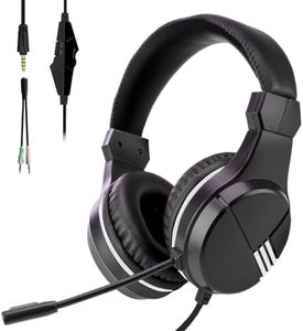 EarAccord Kids Headphones for Kindle ipad Tablet PC, Over-Ear 3.5mm Jack Stereo Headphone for Children Teens School,Wired Gaming Headset with Microphone for Boys Adult Girls (Black)