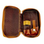 Genuine Leather Safety Razor & Double Edge Blade Protective/Travel Case from Parker Safety Razor - SADDLE BROWN -