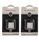 Clip on Car Air Fresheners Vent Clip Fragrance Twin Pack, New Car Scent, Bridgewater Candle Company SWEET GRACE Car Freshener Auto Vent Set of2, Scent of Passion Fruit, Sparkling Tea, Patchouli