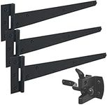 IRONTITE® Black Garden Gate Fitting Kit 12", Gate Hinges & Gate Latch for Wooden Gates, Ideal for Hanging Wooden Garden Gates, Weather Resistant for Using Gate Latches & Hinges Outdoor.