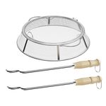 Fire Pit Spark Protector Screen Mesh for Solo Stove Ranger Shield, Stainless Steel Protective Spark Screen w/Sticks for Solo Stove Accessories, Replacement Parts for Backyard & Outdoor Fire Pits