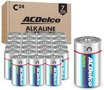 ACDelco 24-Count Size C Alkaline Batteries, Super Alkaline Battery, 7-Year Shelf Life, Recloseable Packaging