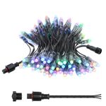 ALITOVE WS2811 12V LED Pixels 100pcs Addressable RGB LED String Lights 12mm Diffused Digital Dream Color Programmable LED Bullet Module Light Waterproof IP68 with 3pin Weatherproof ALT-Connector
