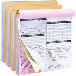 PerKoop 200 Sets Auto Repair Order Forms 3 Part Carbonless Forms with White, Yellow, and Pink Auto Repair Invoices Receipt Book for Automotive Business Supplies, 8.5 x 7 Inch