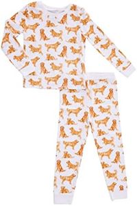 Mud Pie Girls Children's Dog Breed Toddler Pajamas, White-Golden Retriever, 12-18 Months