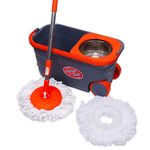 Chakaachak Shine Spin Bucket Mop with Stainless Steel Wringer Plus 1 Free Refill (Multicolor)