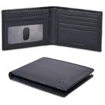 Real Slim Leather Wallet for Men - RFID Blocking Bifold Thin Wallets Credit Card Front Pocket Minimalist Billfold